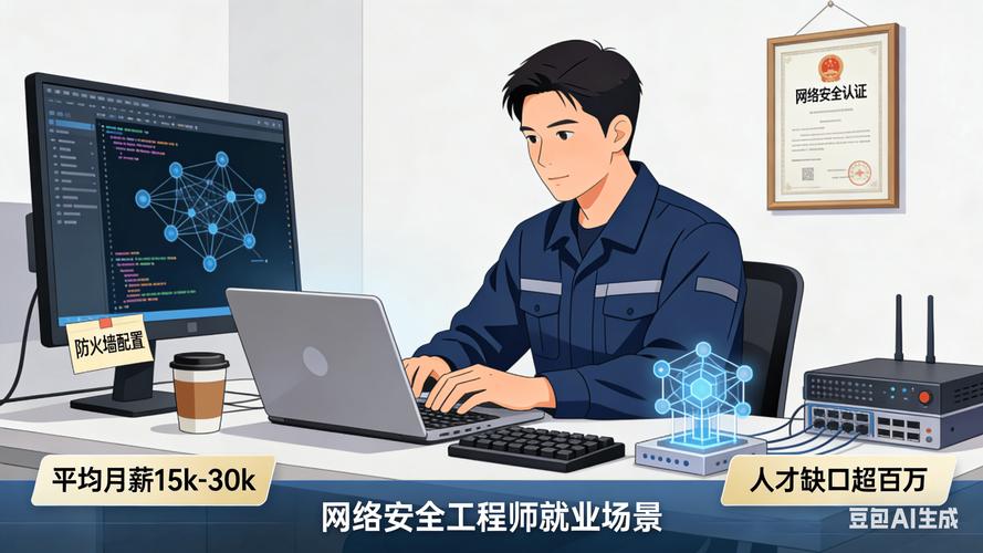 网络安全工程师工作场景示意图