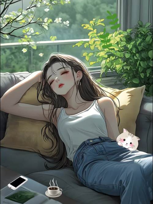 现代诗集躺在沙发上的慵懒午后