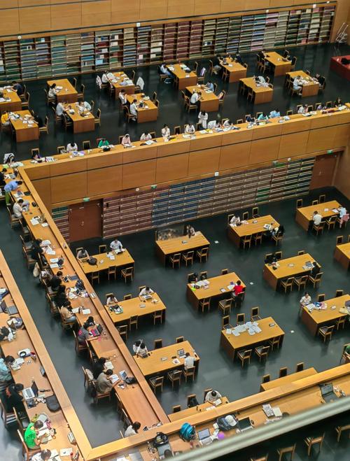 国际高中学生图书馆备考标准化考试场景
