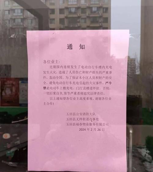 老旧小区楼道里张贴的入学政策通知