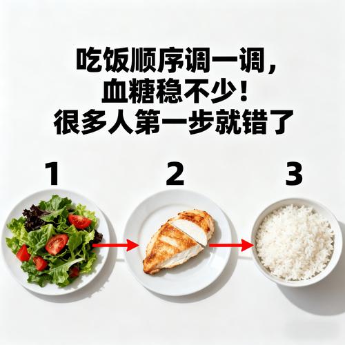 控糖正确进餐顺序示意图
