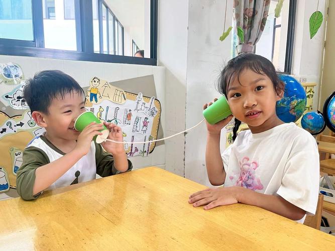 亲子自制棉线纸杯电话线游戏