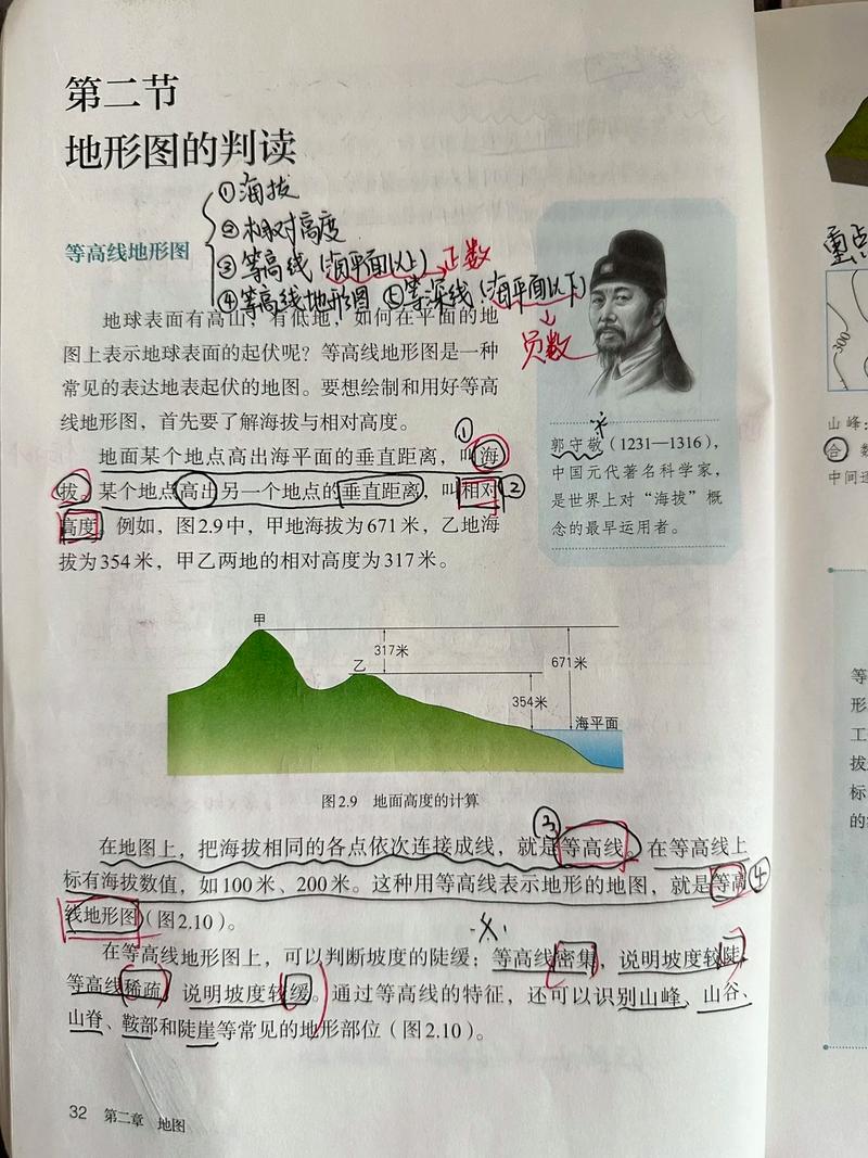 中学生野外使用罗盘和地形图判读地形
