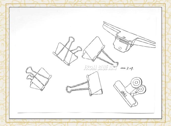 老式牛皮纸文件夹的手绘素描或实物照片