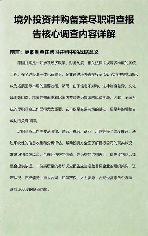 跨国并购法律尽职调查场景