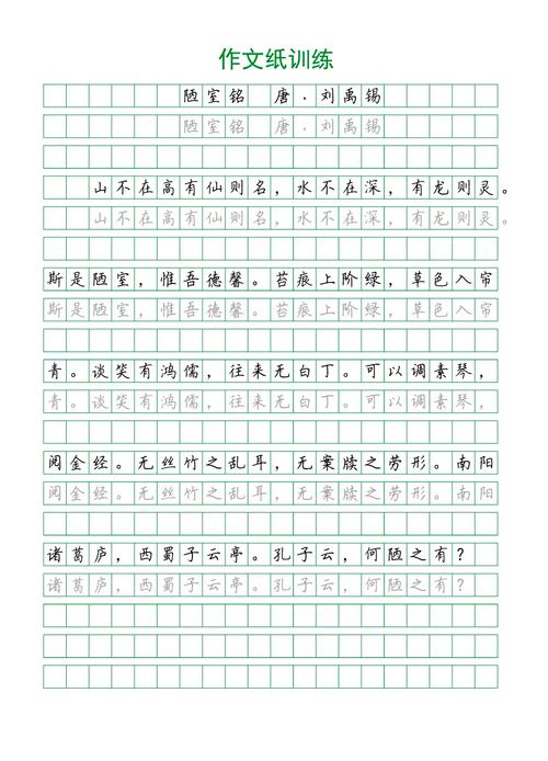 初中语文写作微训练随堂练习纸