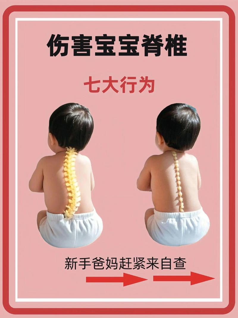 把尿强迫对婴儿脊柱伤害示意图