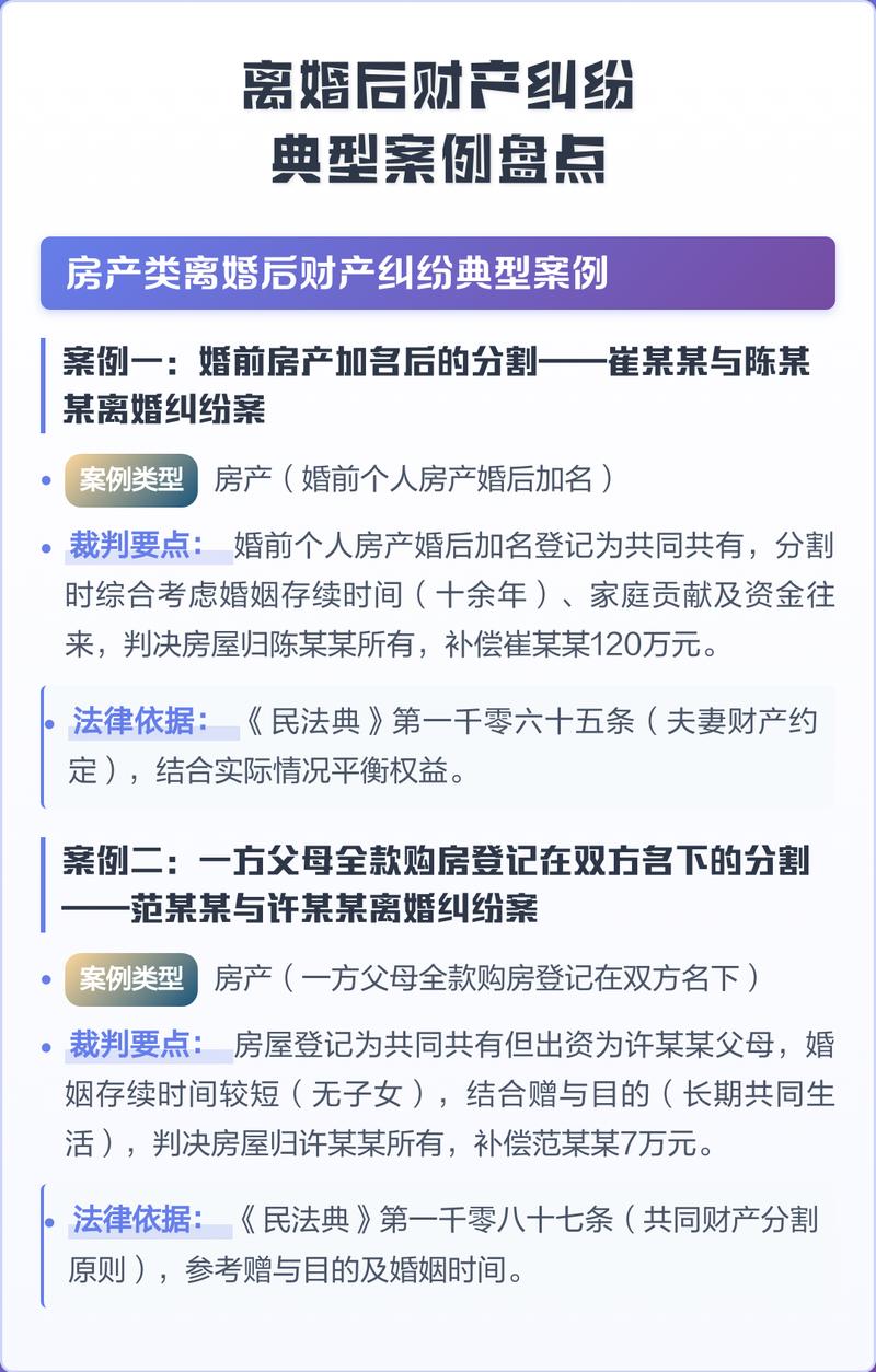 武汉离婚案件财产分割典型裁判案例汇总表