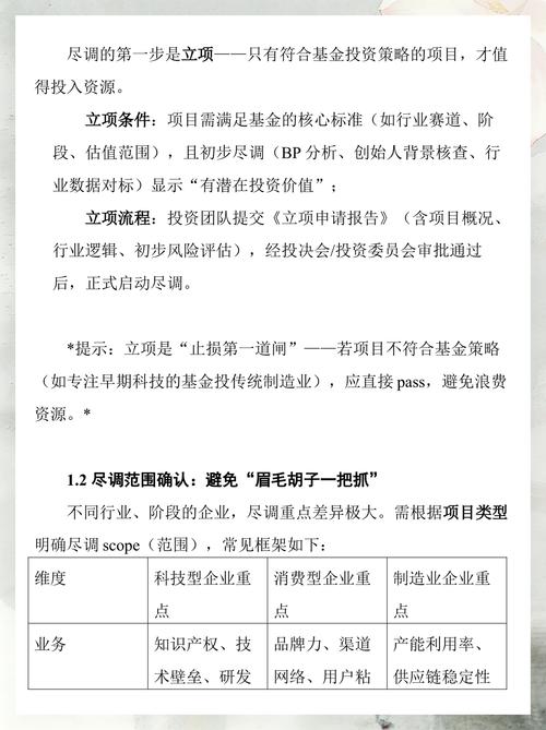 股权投资技术尽职调查流程对比图