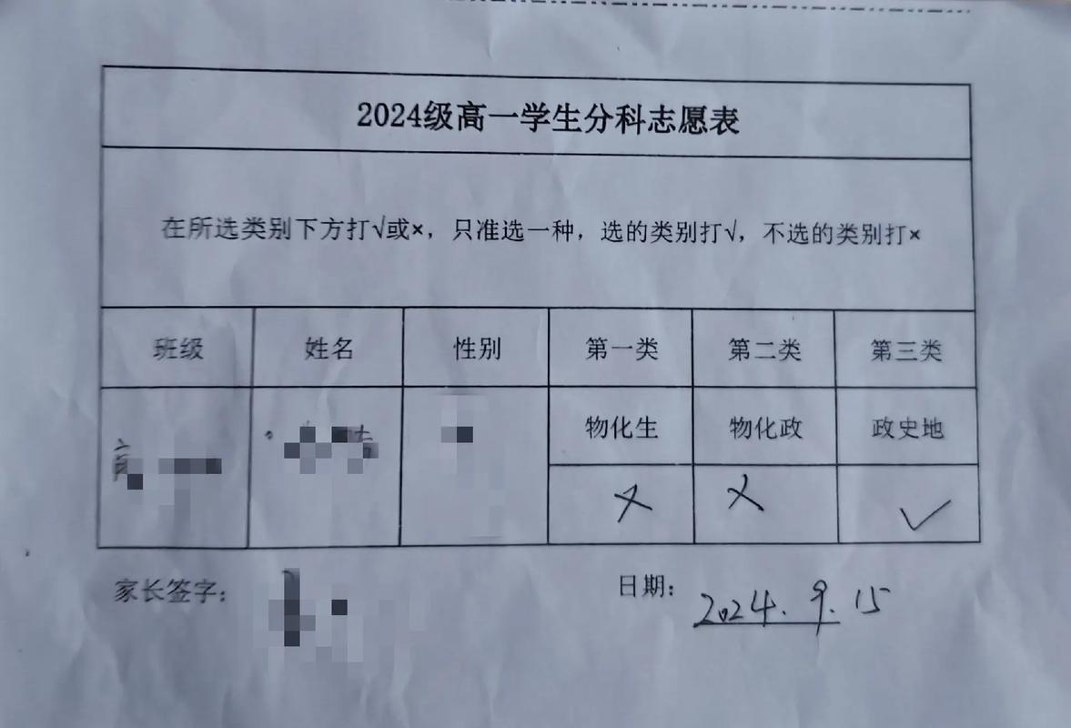 高中生新高考选科自我评估表模板