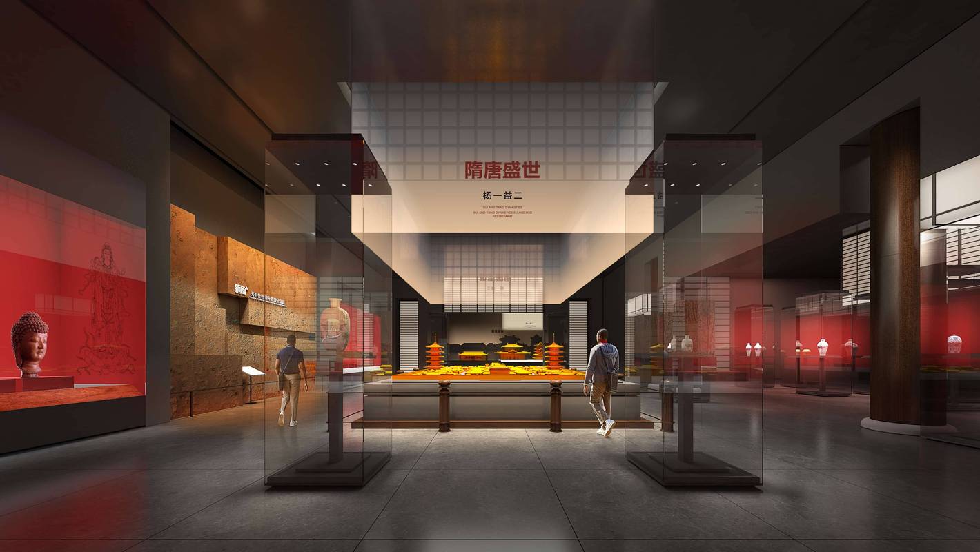 国有博物馆主入口公共展厅图