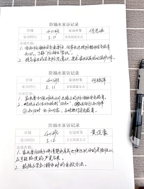 家庭应急联络卡手写示例