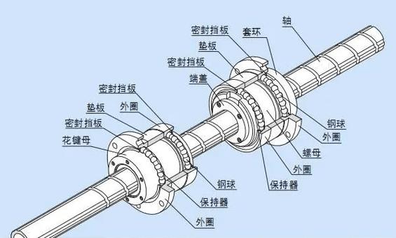 滚珠丝杠内部滚珠结构解剖图