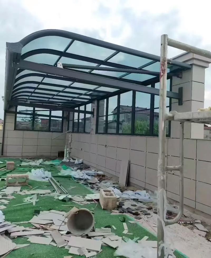 阳光房耐力板雨滴噪音对比实拍