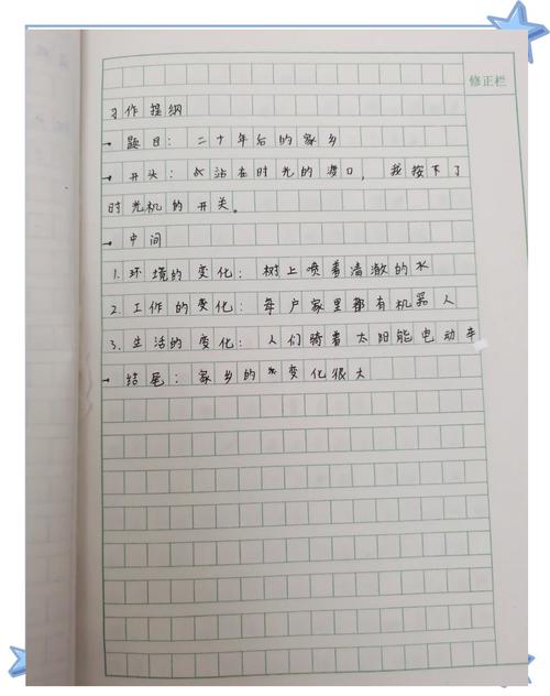 中学生考试作文草稿纸手写布局提纲