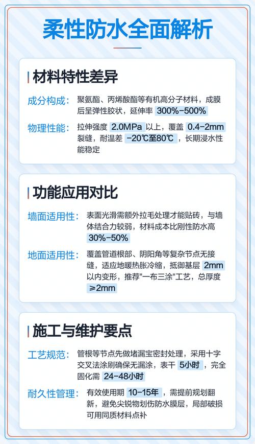 刚性防水与柔性防水材料对比施工