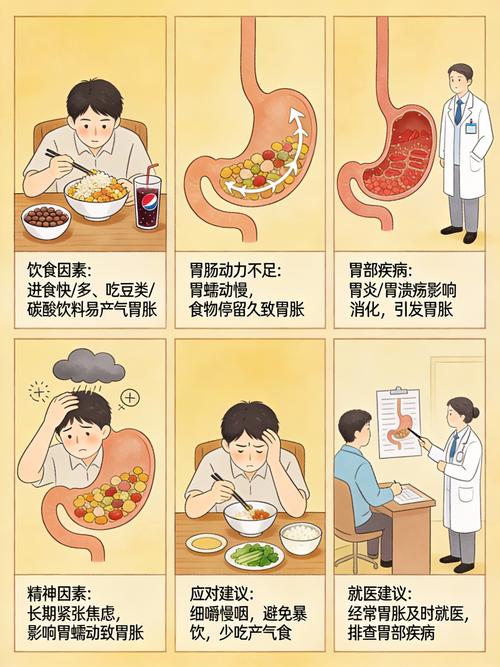 快速进食导致胃部不适示意图