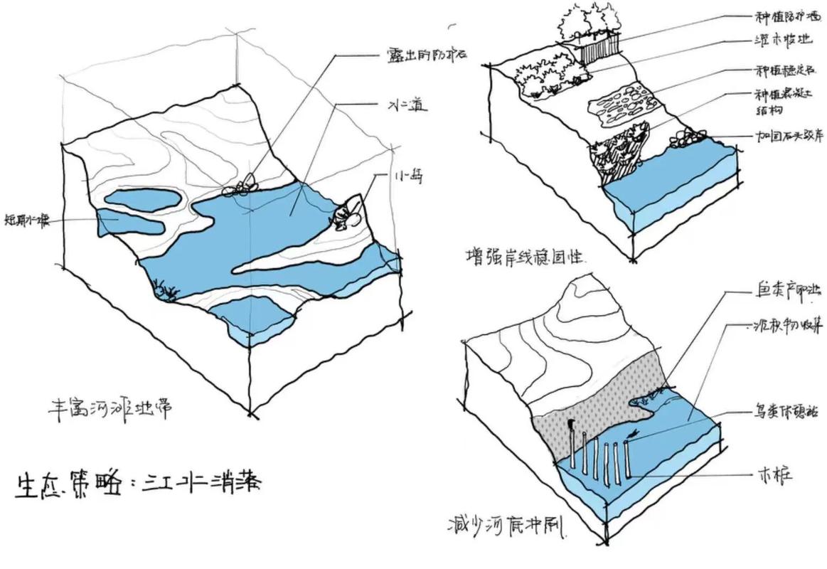 湿地木栈道缝隙排水与木材胀缩示意