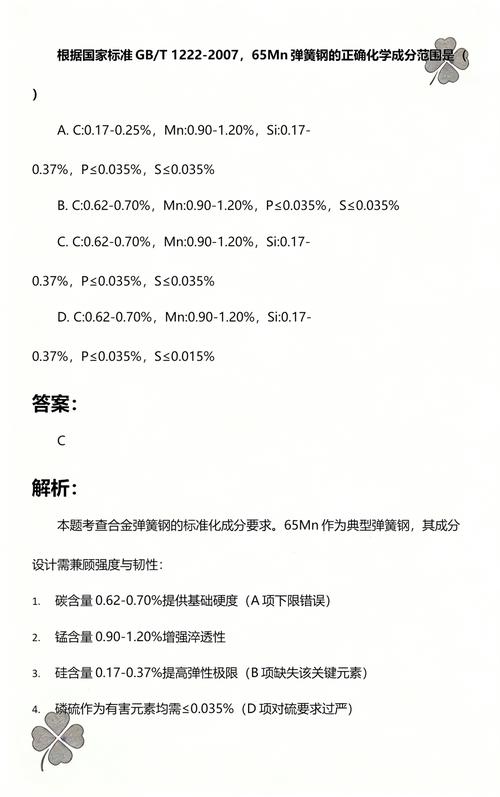 GB/T 1222弹簧钢化学成分要求表