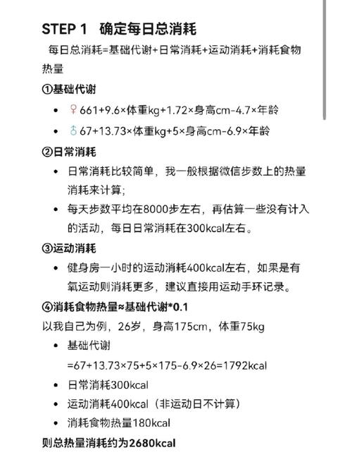 新手增肌每日热量计算表