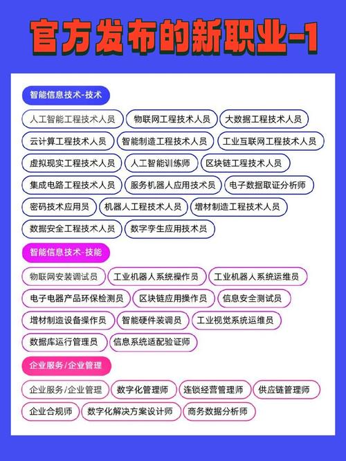 2024年人社部发布的新职业清单节选海报