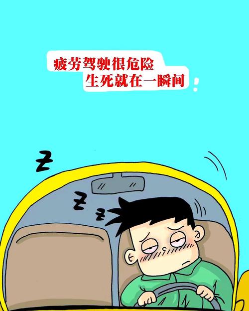 高速公路上疲劳驾驶司机打瞌睡危险示意