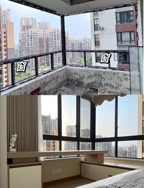L型飘窗智能弯轨安装实景图