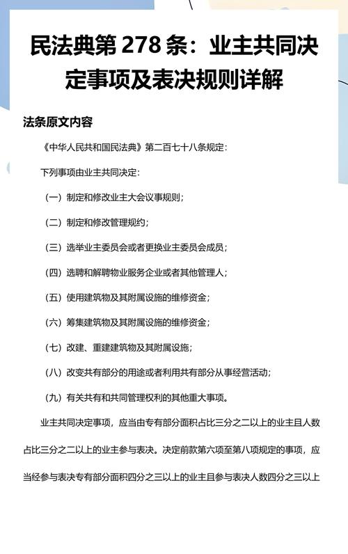 民法典第278条业主共同决定事项图解