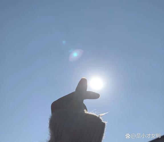手机拍晚霞调节曝光小太阳手势示意
