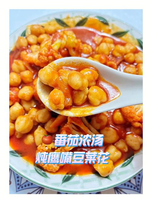 番茄鹰嘴豆炖菜特写