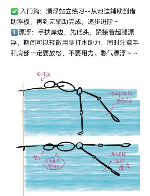 游泳初学者水面漂浮正确姿势示范图