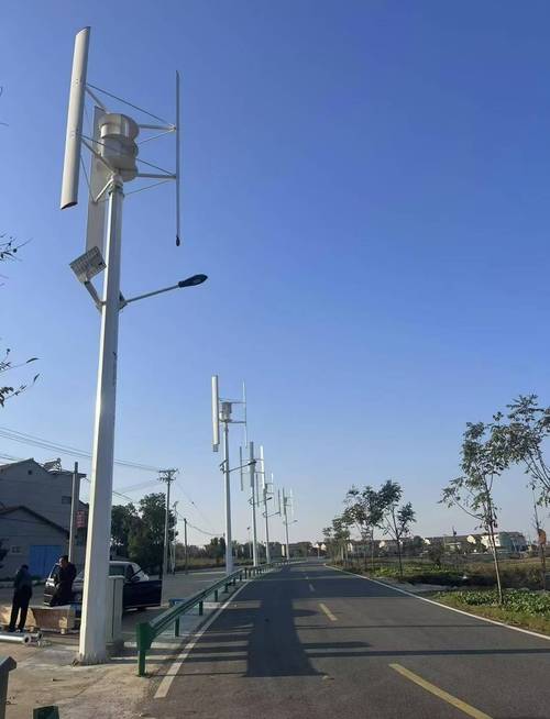 县域工业园区道路低风速风能路灯应用实景