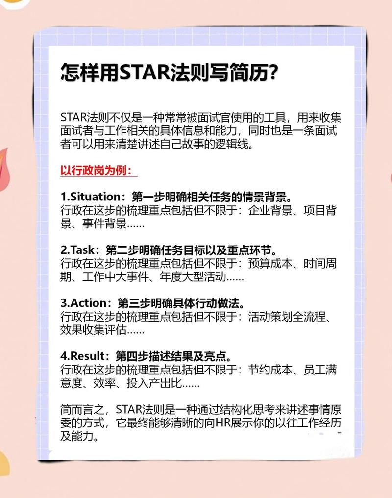 校招求职简历STAR法则填写示例