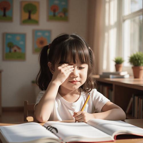 小学生周末补习班孩子疲惫眼神