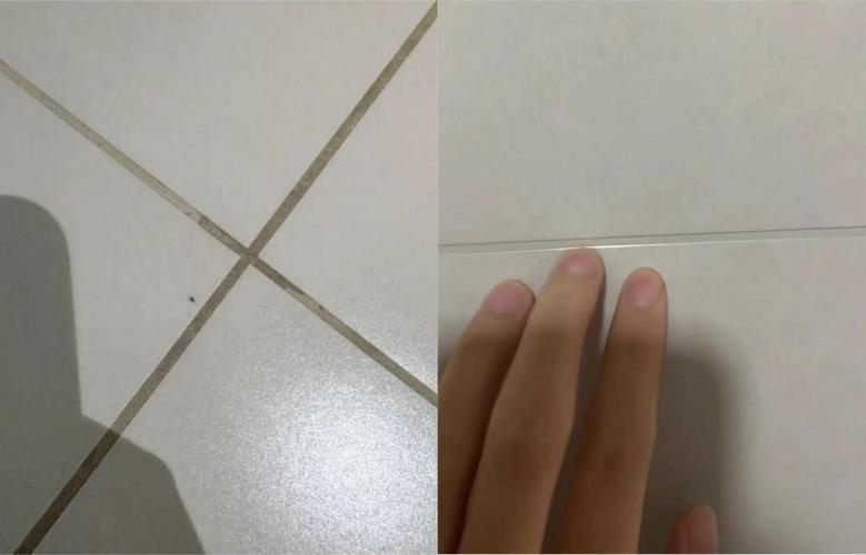 瓷砖美缝清洁刷洗对比图