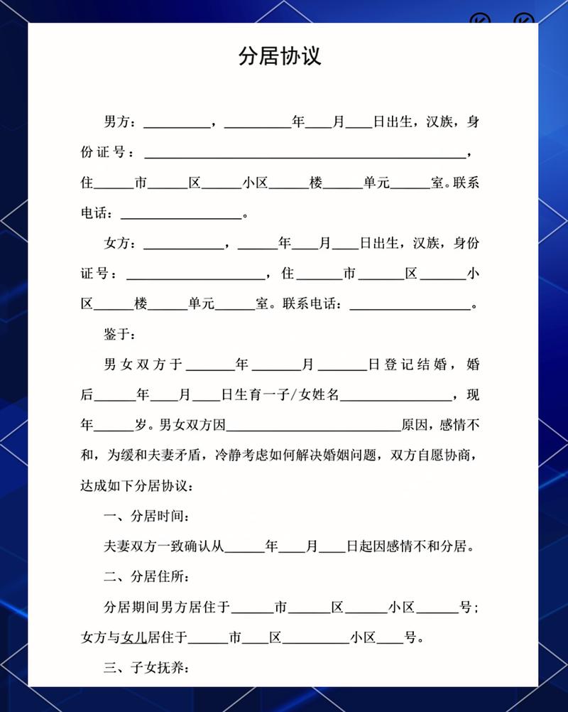 分居协议法律效力证据链示意图