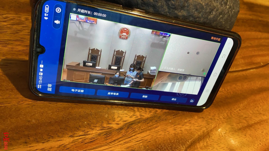 民事诉讼互联网开庭庭审界面截图