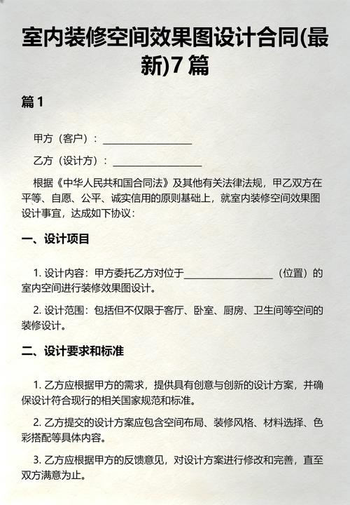 附在装修合同后的室内设计效果图