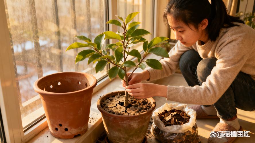 花盆边埋缓释肥操作实拍