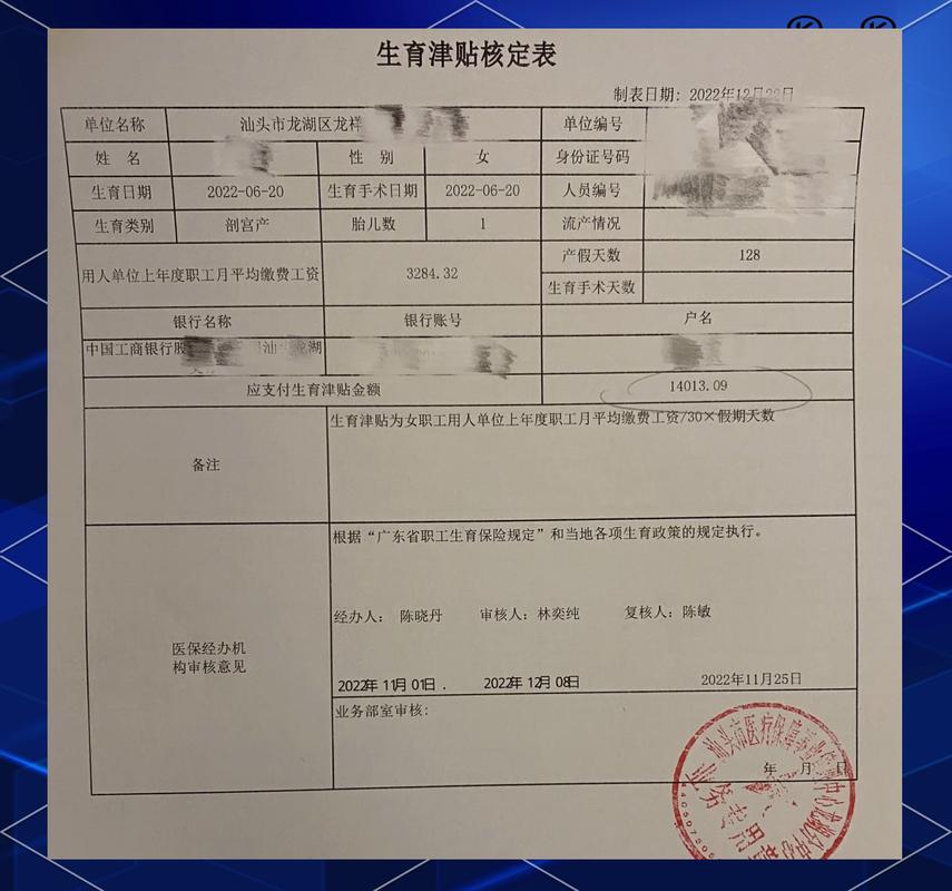 生育津贴报销材料核对清单手写示例