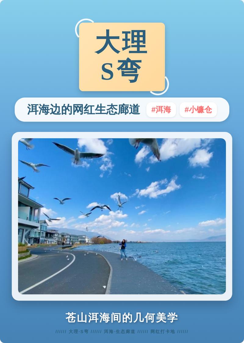 大理洱海边网红S弯打卡排队人群