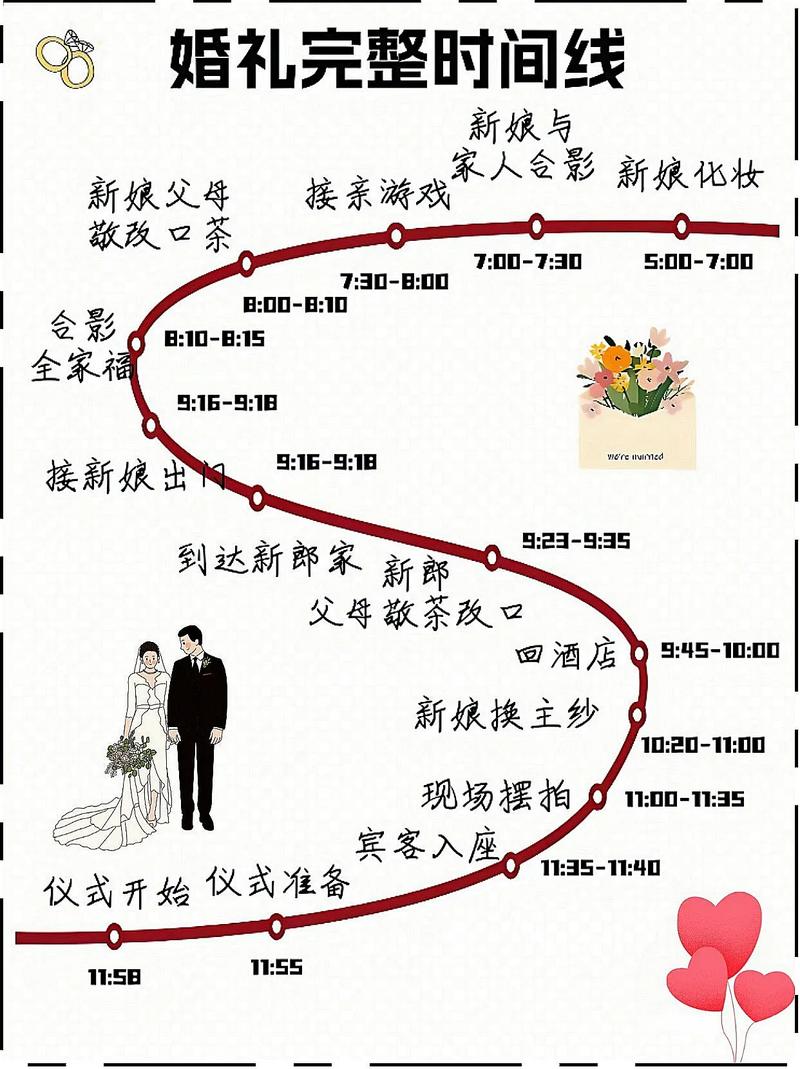 婚礼当天时间线倒推示意图