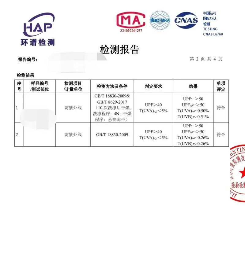 UPF测试仪与面料样本
