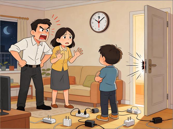家长偷看孩子手机争吵场景