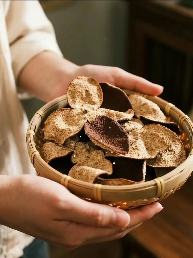 掌心放老陈皮闻香场景实拍