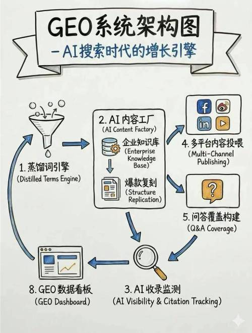 GEO优化中品牌知识图谱构建示意图