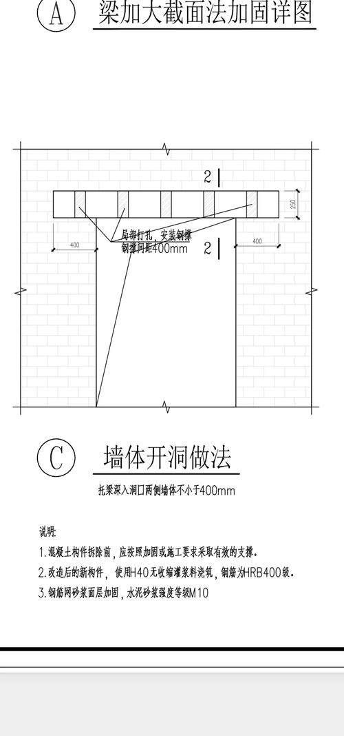 空心砖墙体挂重物预埋加固示意图