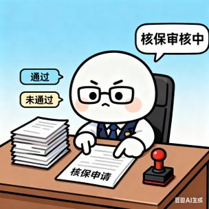 保险核保员对着纸质健康告知材料逐项审核的办公场景