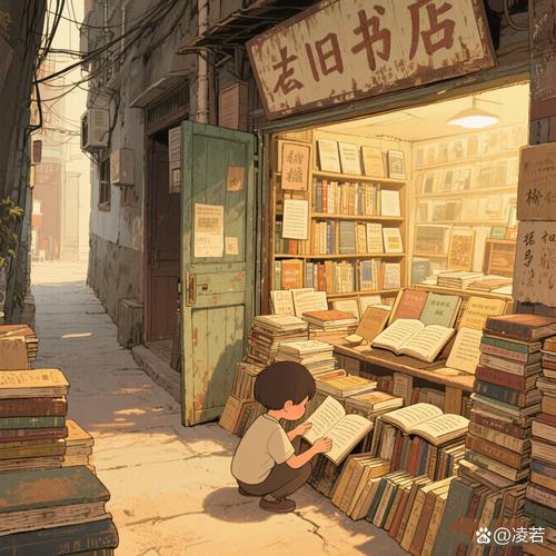 儿童书店孩子蹲角落翻漫画场景