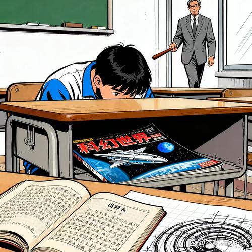 中学教室课桌下藏着的漫画书实拍